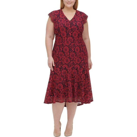 NWT! Tommy Hilfiger Prairie Lace Hi Lo Dress 20W - Picture 1 of 5